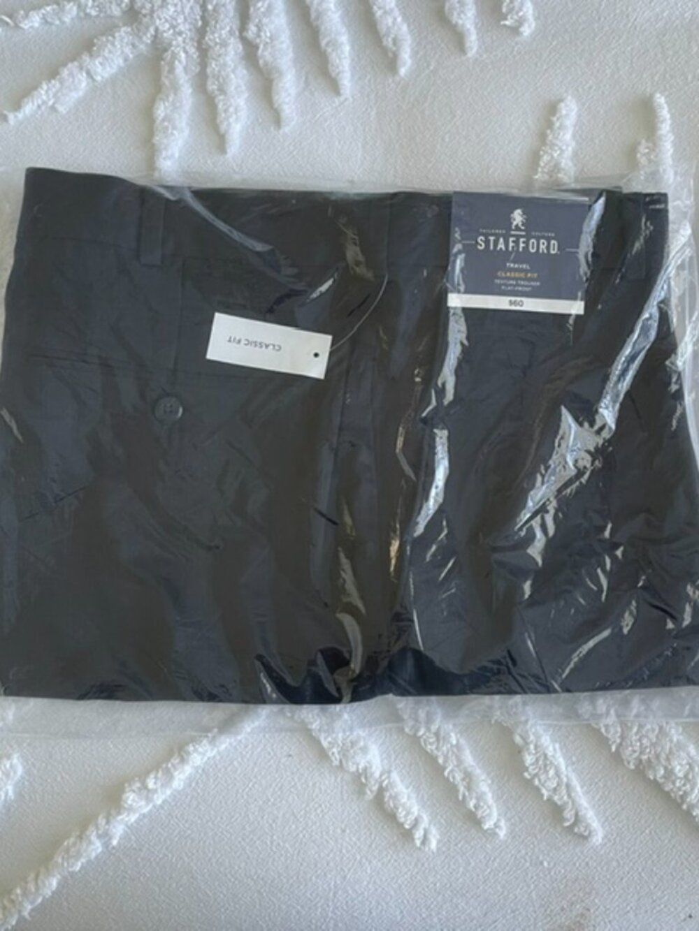 Stafford Travel Classic Fit Dress Pants Trousers Mens 36 X 32 Flat Front NWT